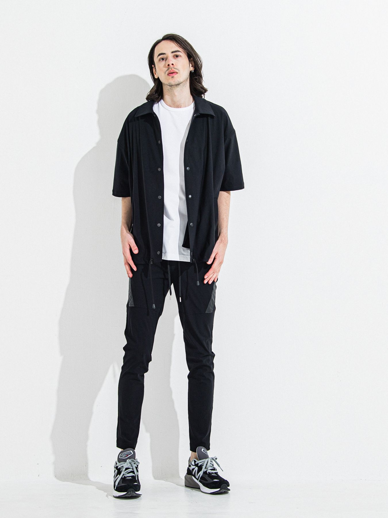 【予約品】NYLON HALF COACH JACKET / ナイロンハーフコーチジャケット / ブラック