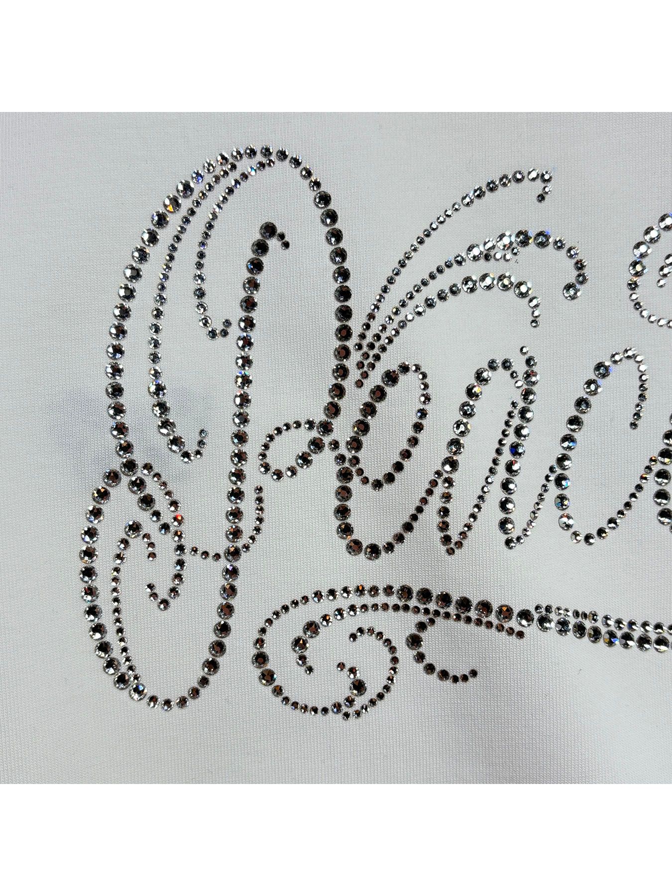 【予約品 3月9日(月) 18:00 締切】WING EMB PEACE L/S T / ウイングクロスガン刺繍 クリスタルPeace ロンT / ホワイト