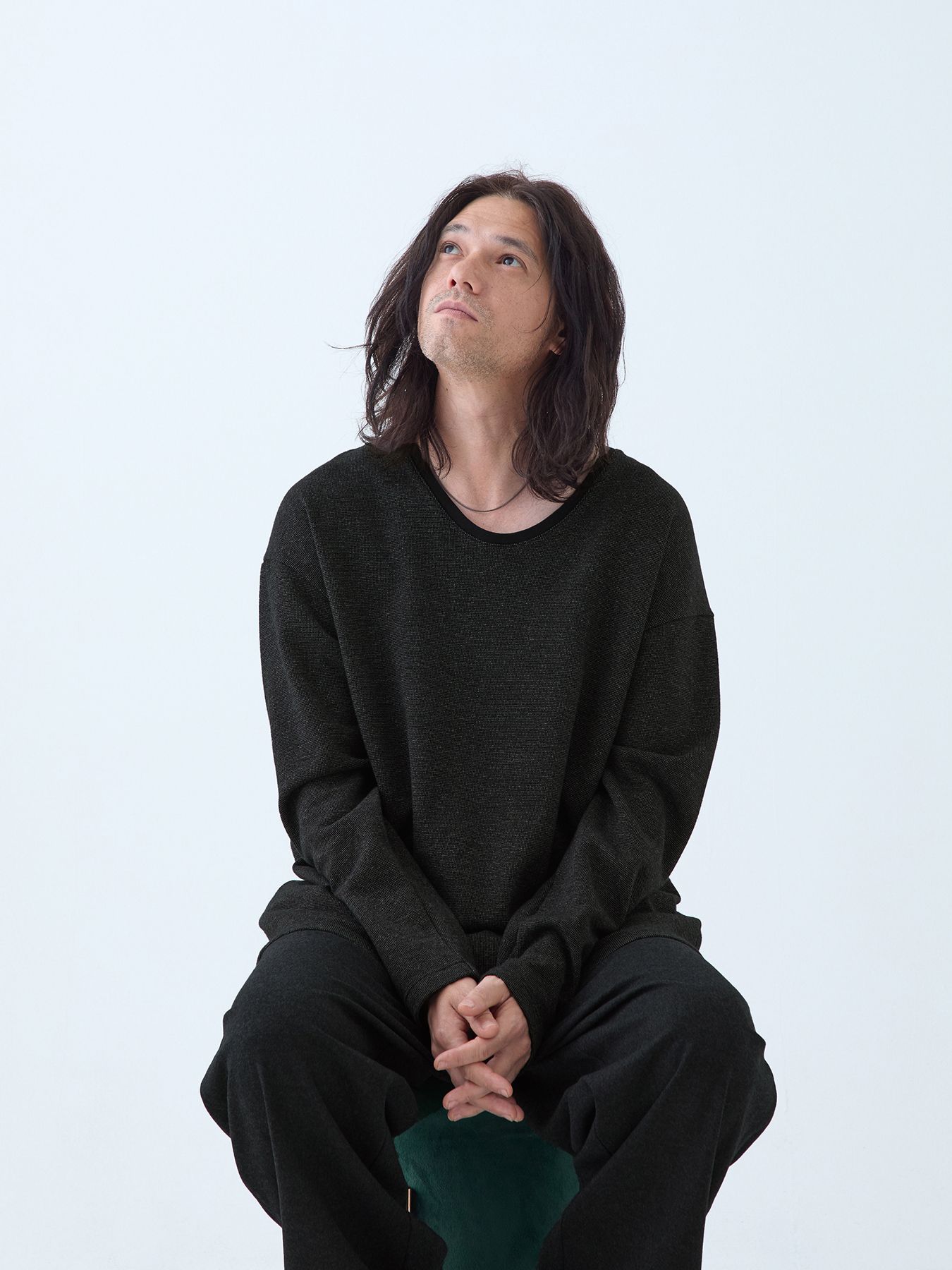【予約品 6月2日(月) AM10時 締切】LUXWARM / ロングスリーブTシャツ / 杢ブラック