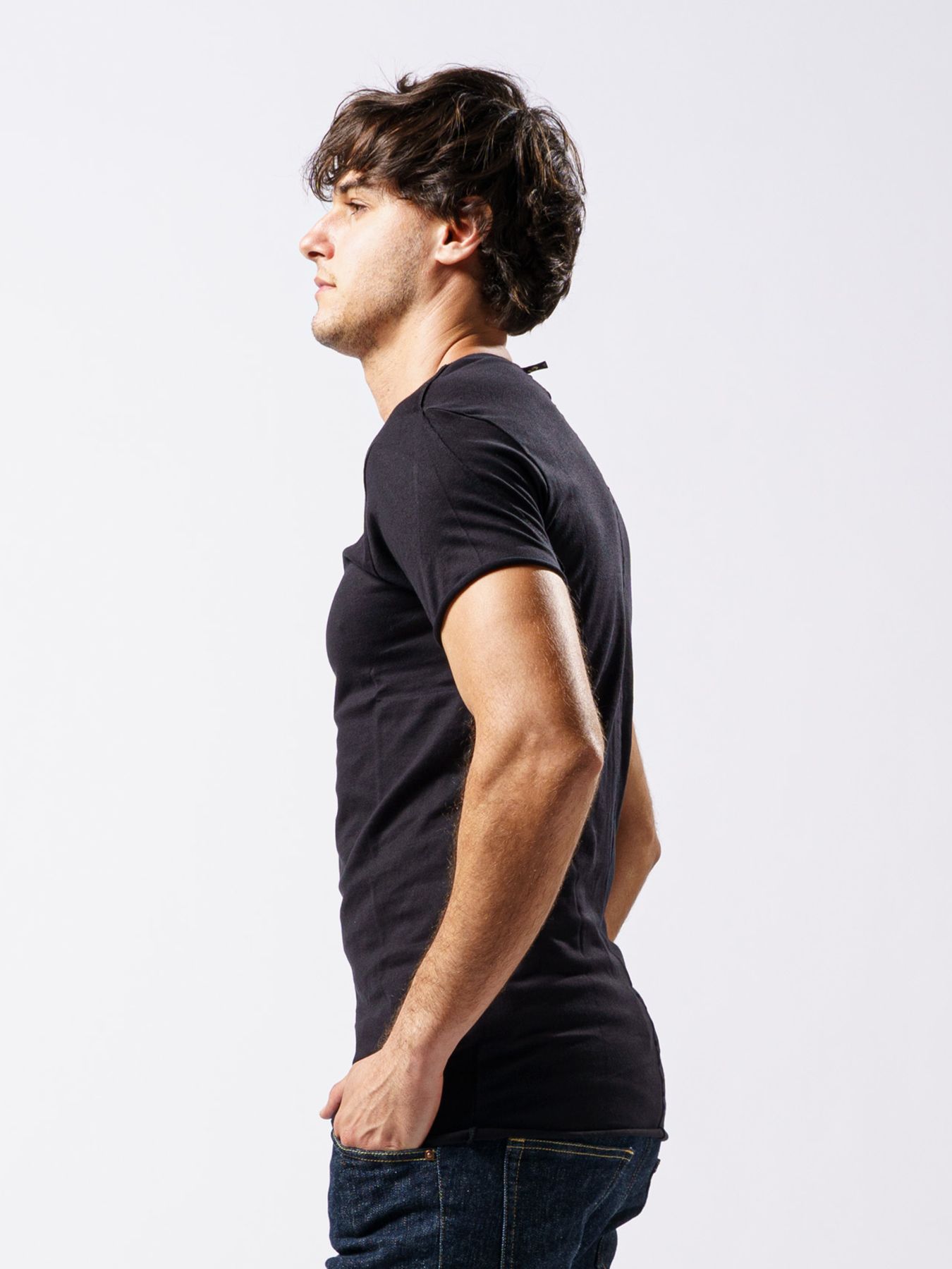 【予約品 1月25日(日) 締切】3 in pack-T S/S / 3インパック ショートスリーブ Tシャツ / ブラック / クルーネック、Vネック、ディープVネック