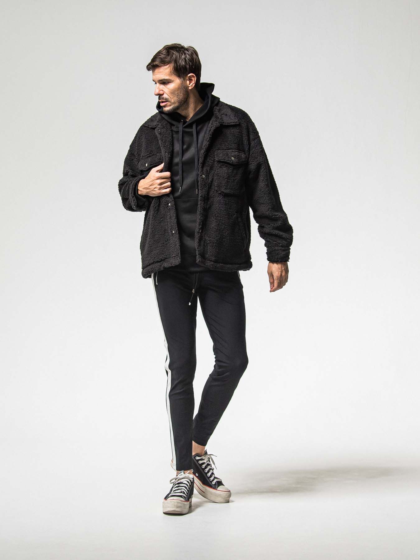 【予約品 8月31日(日) 締切】SUEDE LOOSE HOODIE / スウェード ルーズフーディ / ブラック