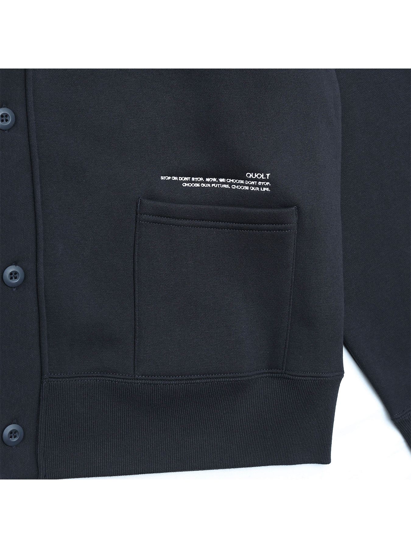 SWEAT CARDIGAN / BLACK【QUOLT】