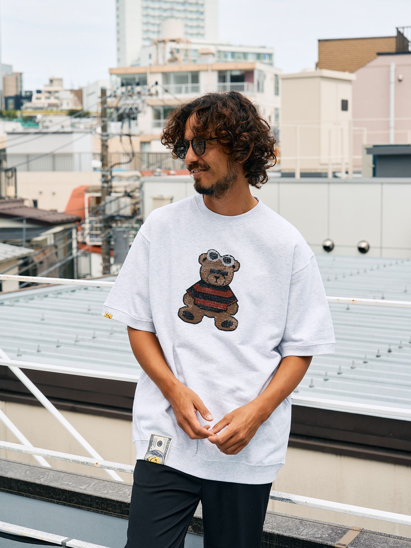 【予約品 10月16日(木) 締切】8ozフレンチテリー カートベアシークイン SSシャツ / アッシュ