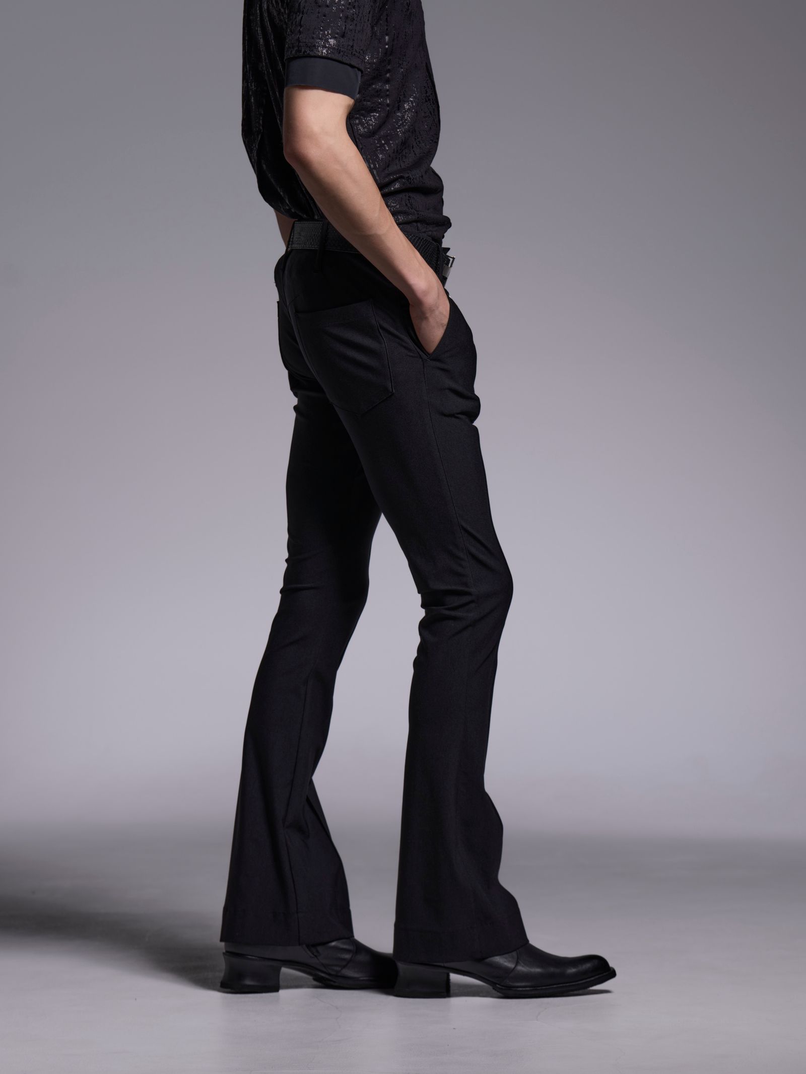 【予約品 1月4日(日) 締切】Flare Skinny Slacks / フレアスキニースラックス / ブラック