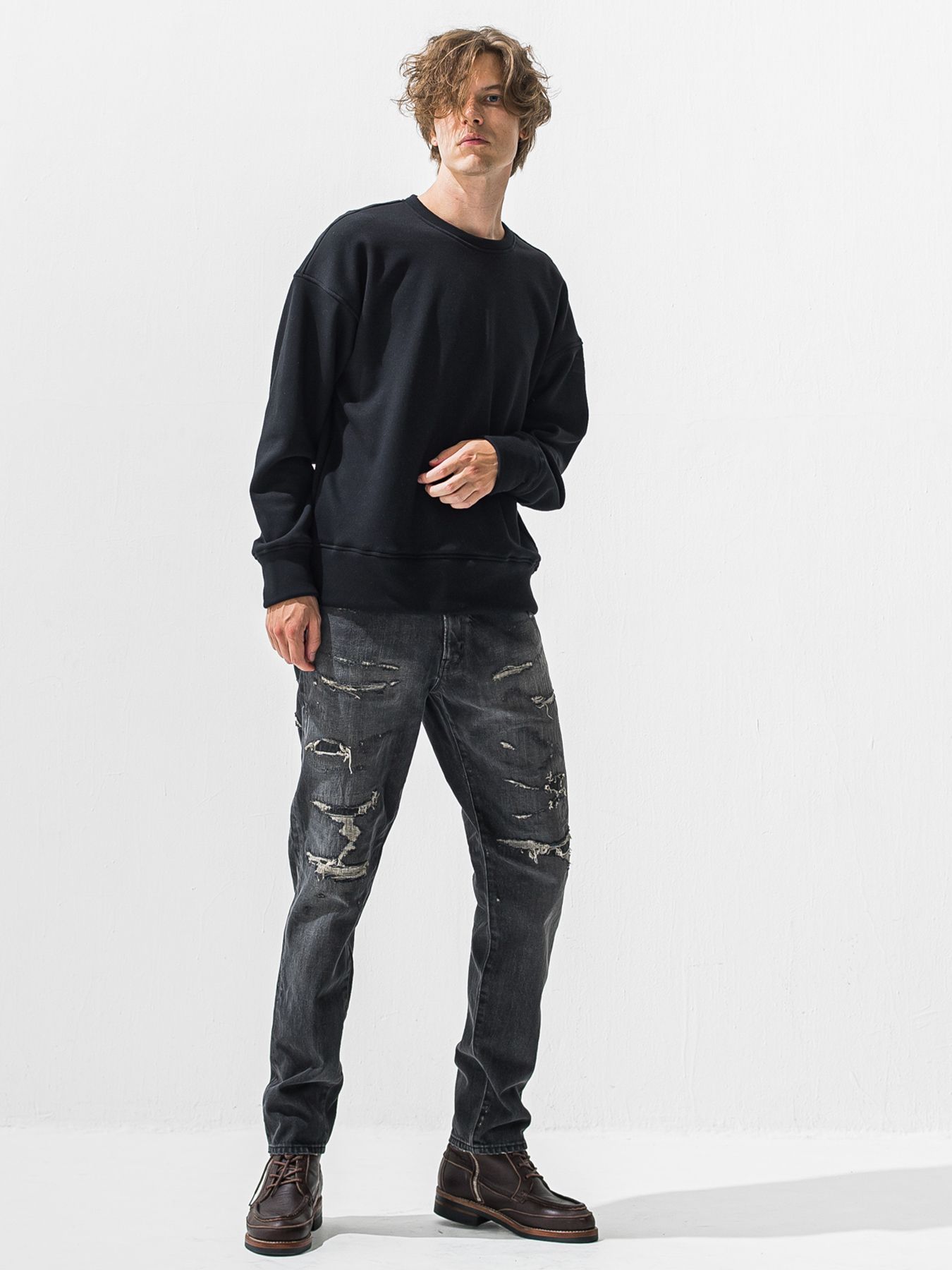 【予約品 9月6日(日) 締切】SCOTT JEANS / ライトオンスヴィンテージジーンズ / ブラック ユーズド