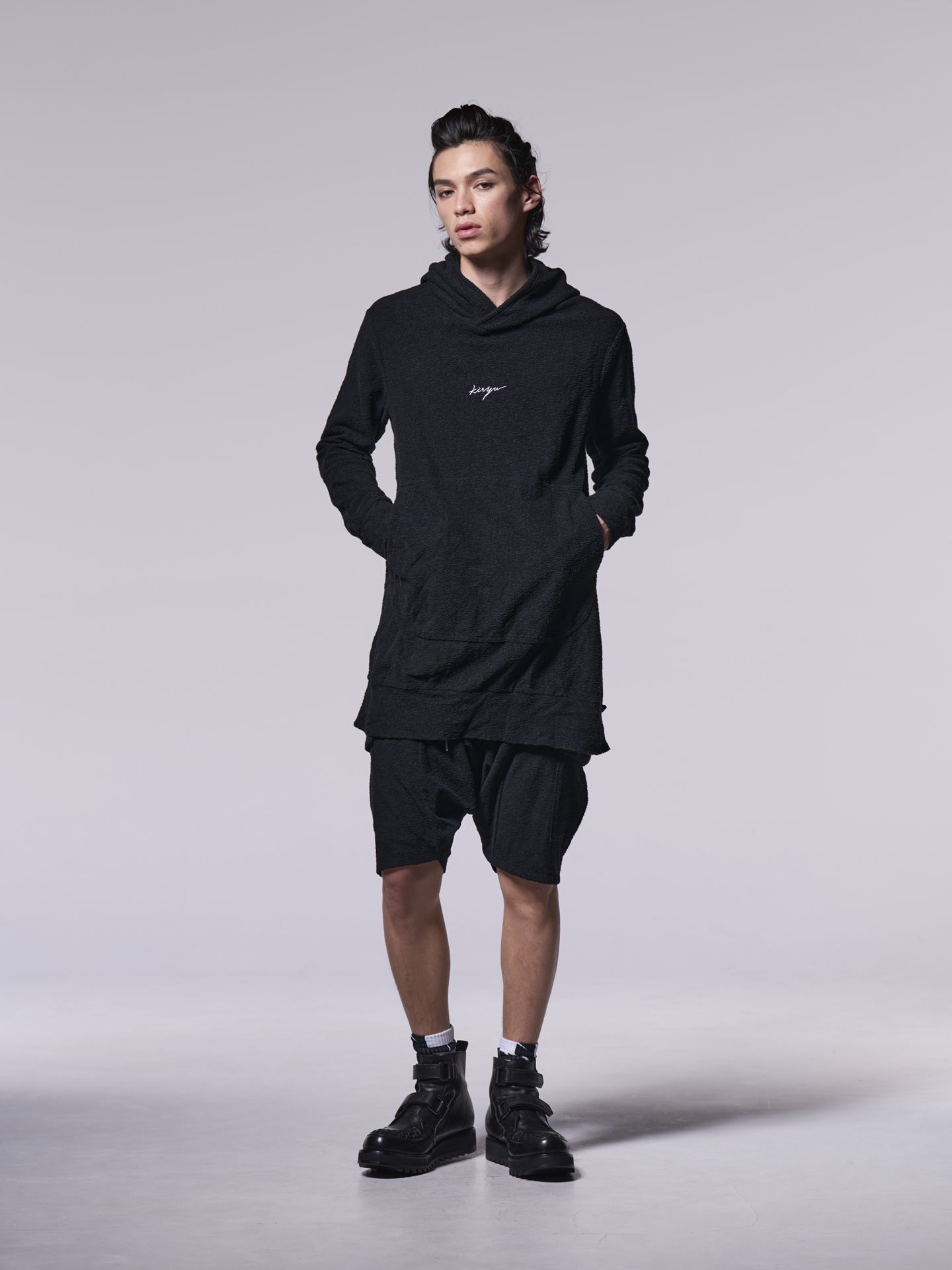 《予約品》  SarouelShortPants / パイル生地サルエルショートパンツ / ブラック