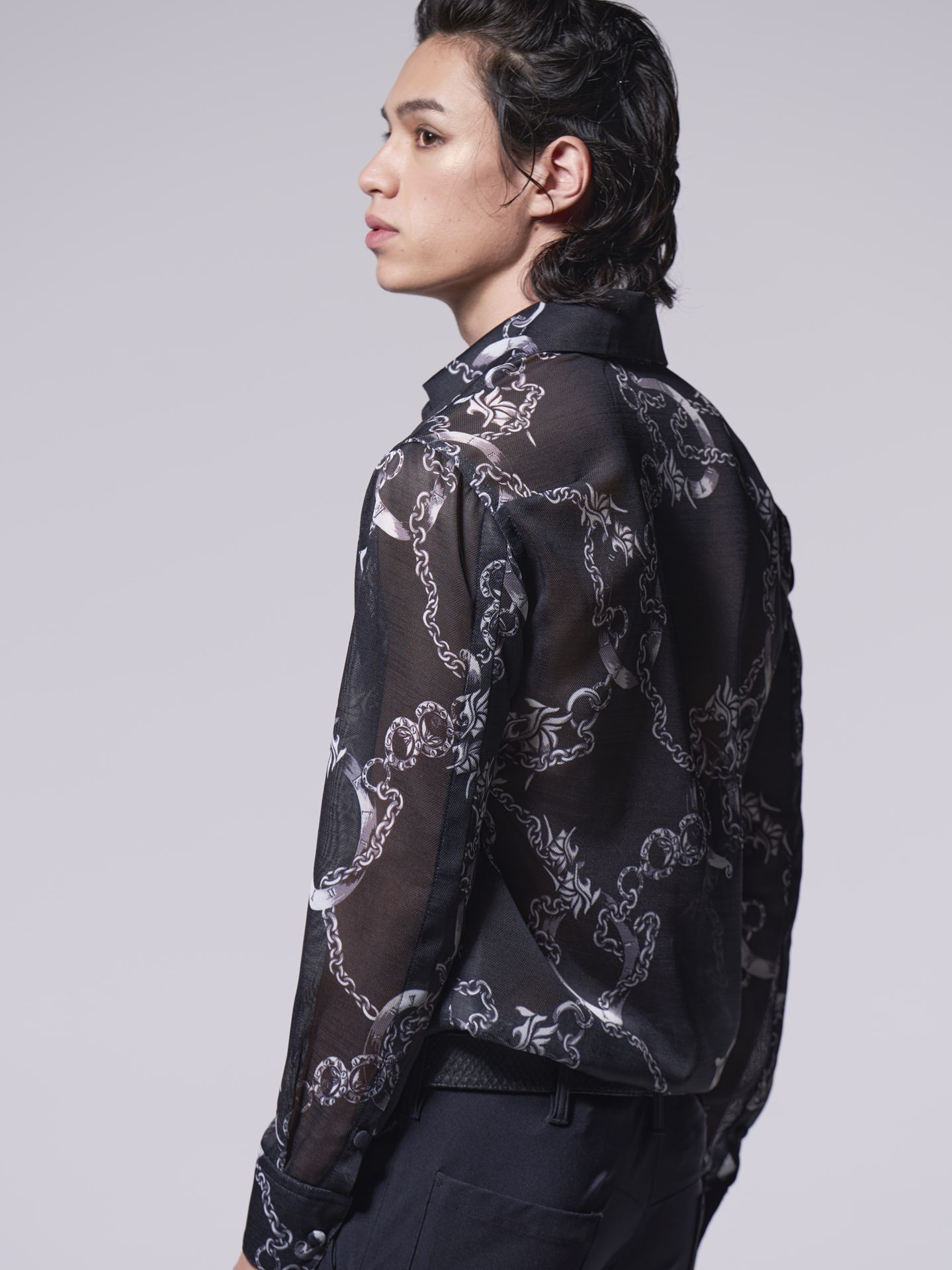 《予約品》 Chain Shirt / シャツ / ブラックチェーンプリント