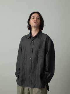 【予約品 2月1日(日) 締切】GATHERLINEN SHIRTS / リネンシャツ / チャコール