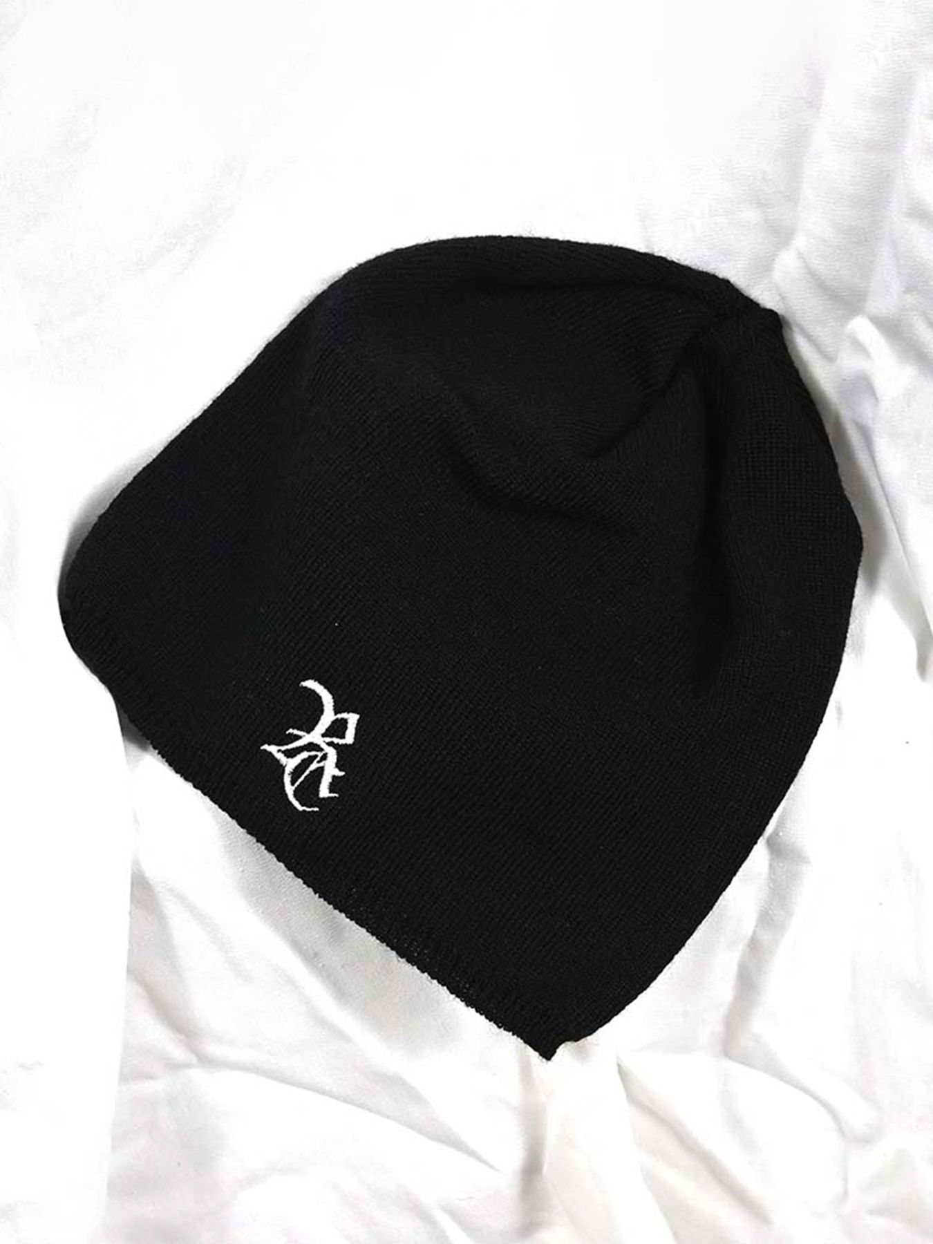 【予約品 9月6日(日) 締切】WOOL KNIT CAP / ウール ニットキャップ / ブラック×RC刺繍