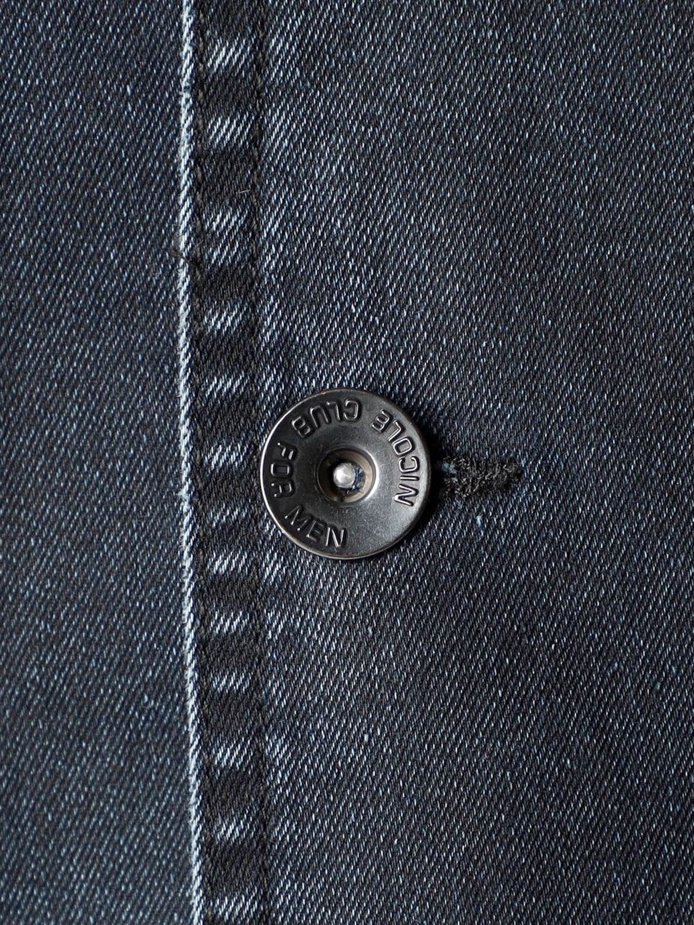 ショートスタンドカラー ブルゾン / インディゴ ブラックコーティング 【NICOLE CLUB FOR MEN】