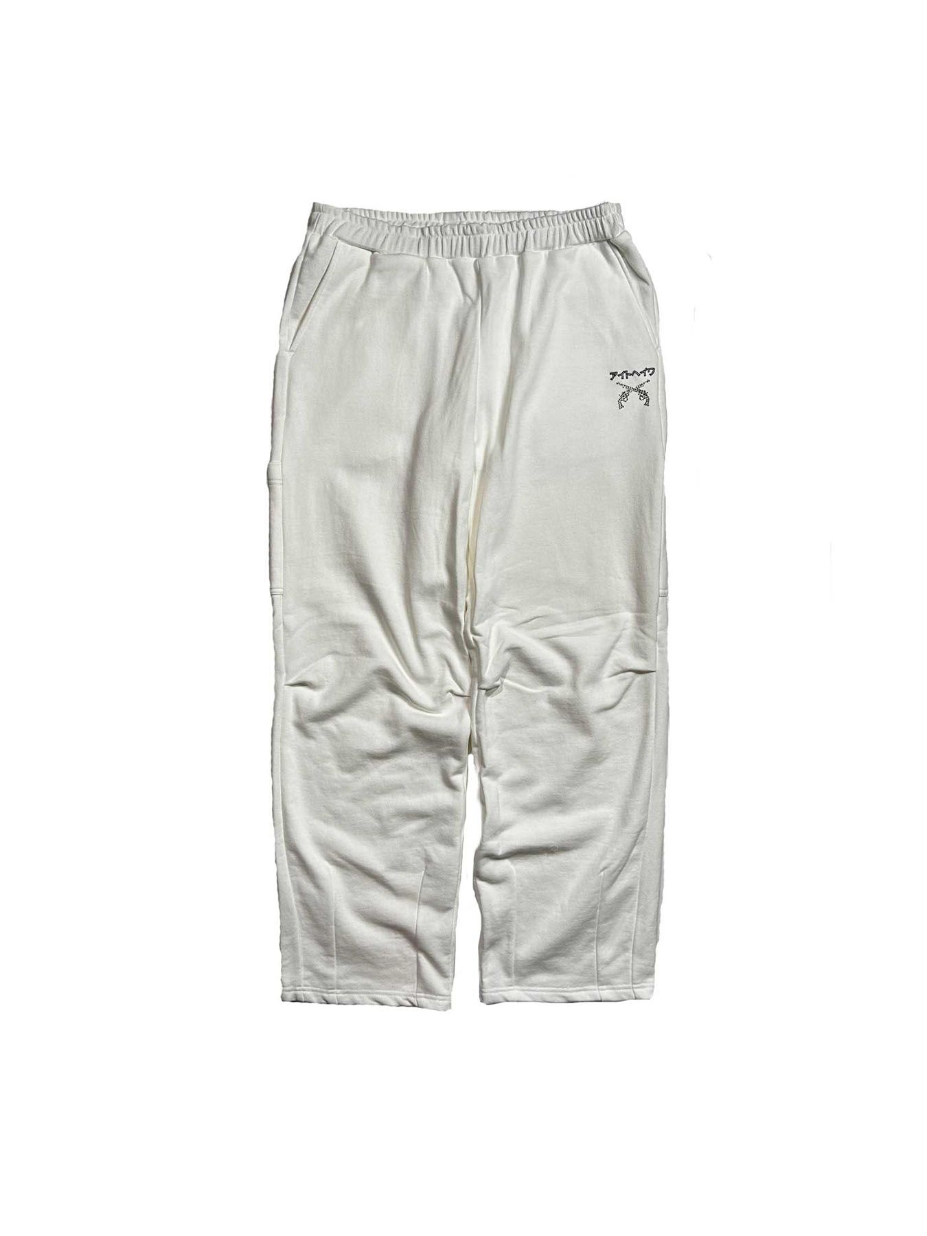 【予約品 8月10日(日) 締切 】アイトヘイワ SWEAT PANTS / アイトヘイワ スウェットパンツ / 刺繍 クリスタル オフホワイト