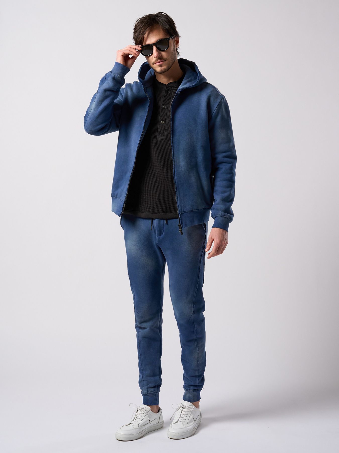 【予約品 4月19日(日) 18時締切】waffle henley L/S / ワッフル ヘンリーネック ロングスリーブ / ブラック