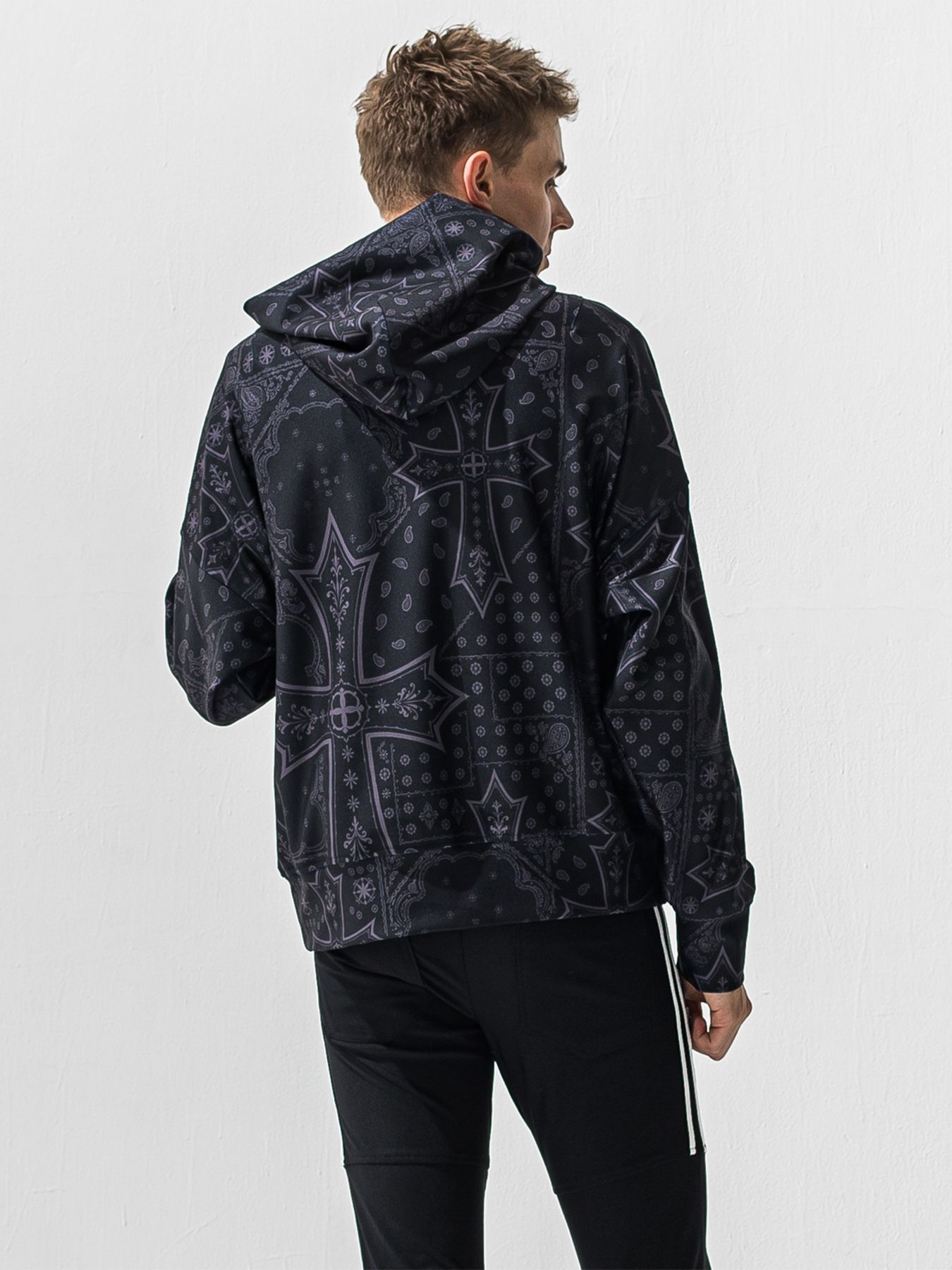 【予約品 9月6日(日) 締切】OVER HOODIE / トリコット オーバーパーカー / クロスブラック