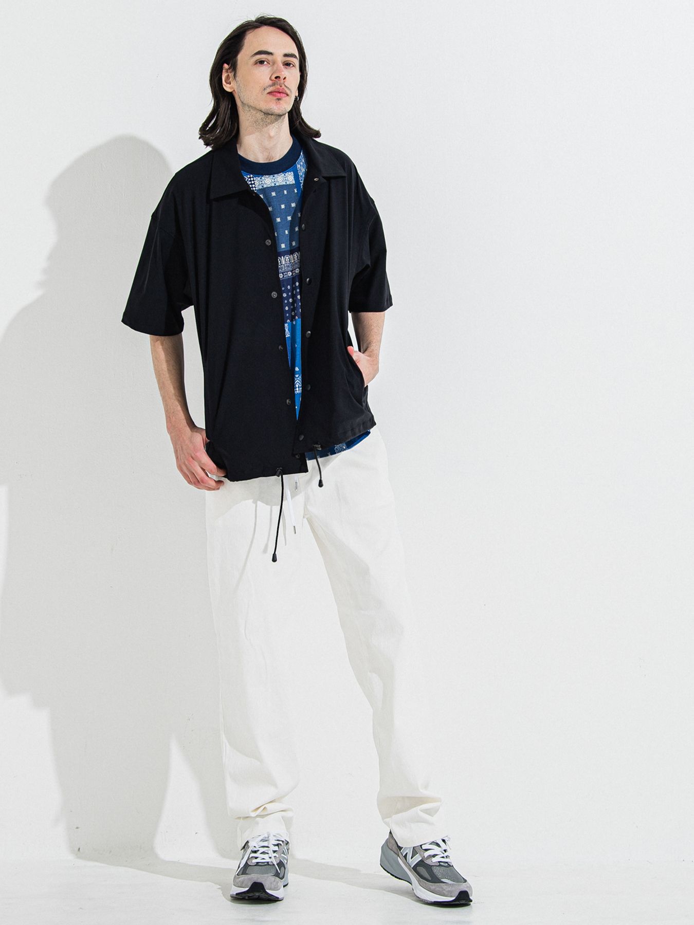 DENIM JERSEY WIDE PT / デニムジャージワイドパンツ / ホワイト