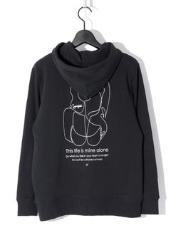 Heavyweight Pile Line Art LADY Hoodie / パーカー / ブラック 【ys Yuji SUGENO】