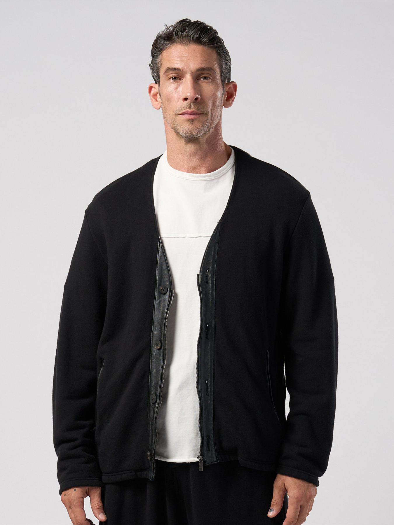 【予約品】soft luxe urake zip-up jacket / プレミアム裏毛 ジップアップカーディガンジャケット / ブラック