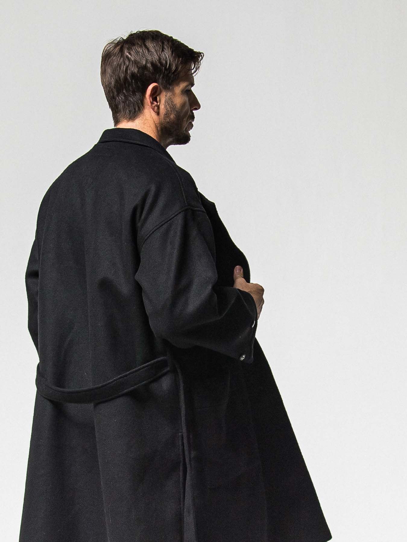 【予約品 】GOWN OVER COAT / ガウンオーバーコート / ブラック