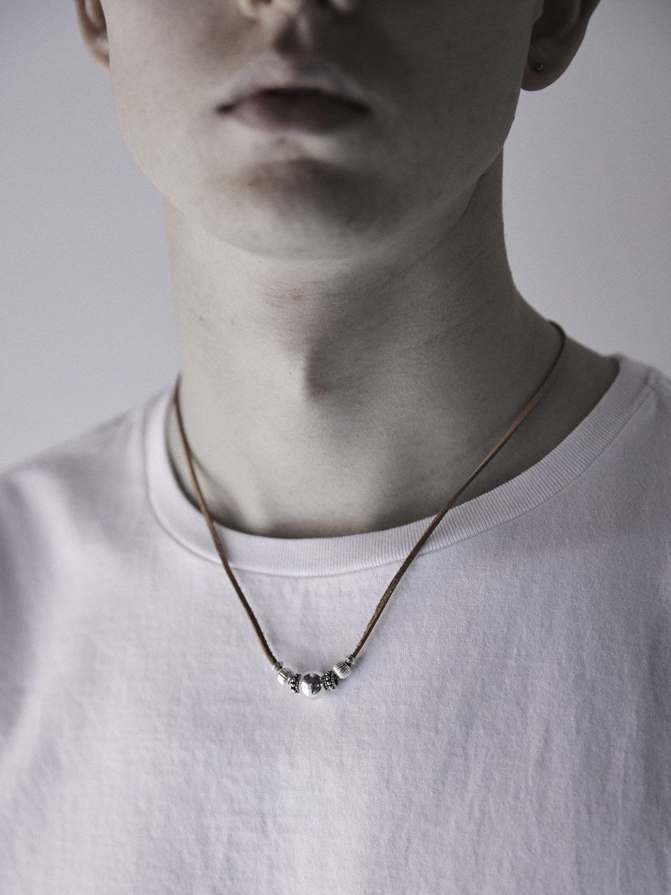 《予約品》 SILVER BEADS チョーカー   / キャメル / 即納