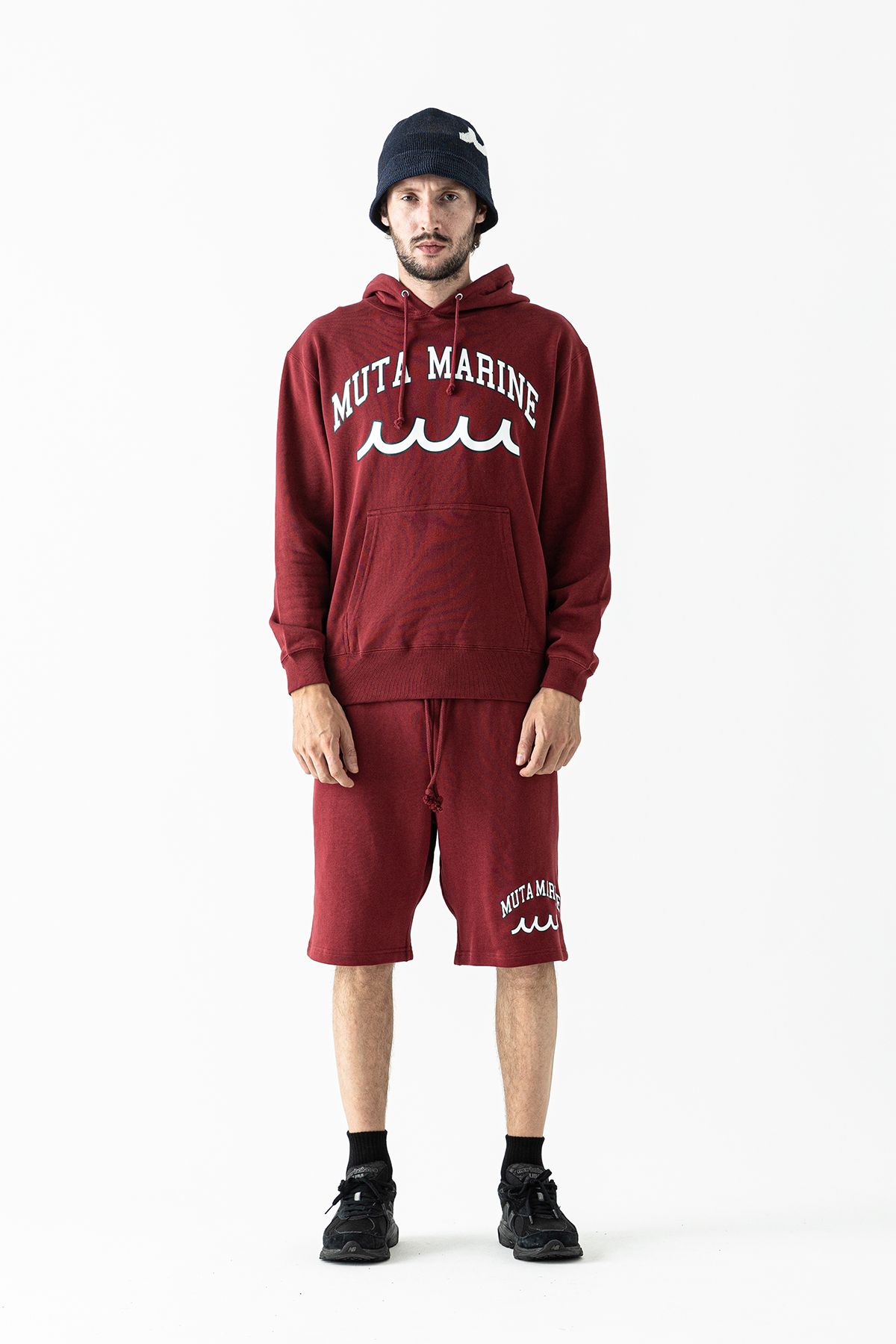 muta College Logo Hooded Sweatshirt /  バーガンディー  【Acanthus×muta】