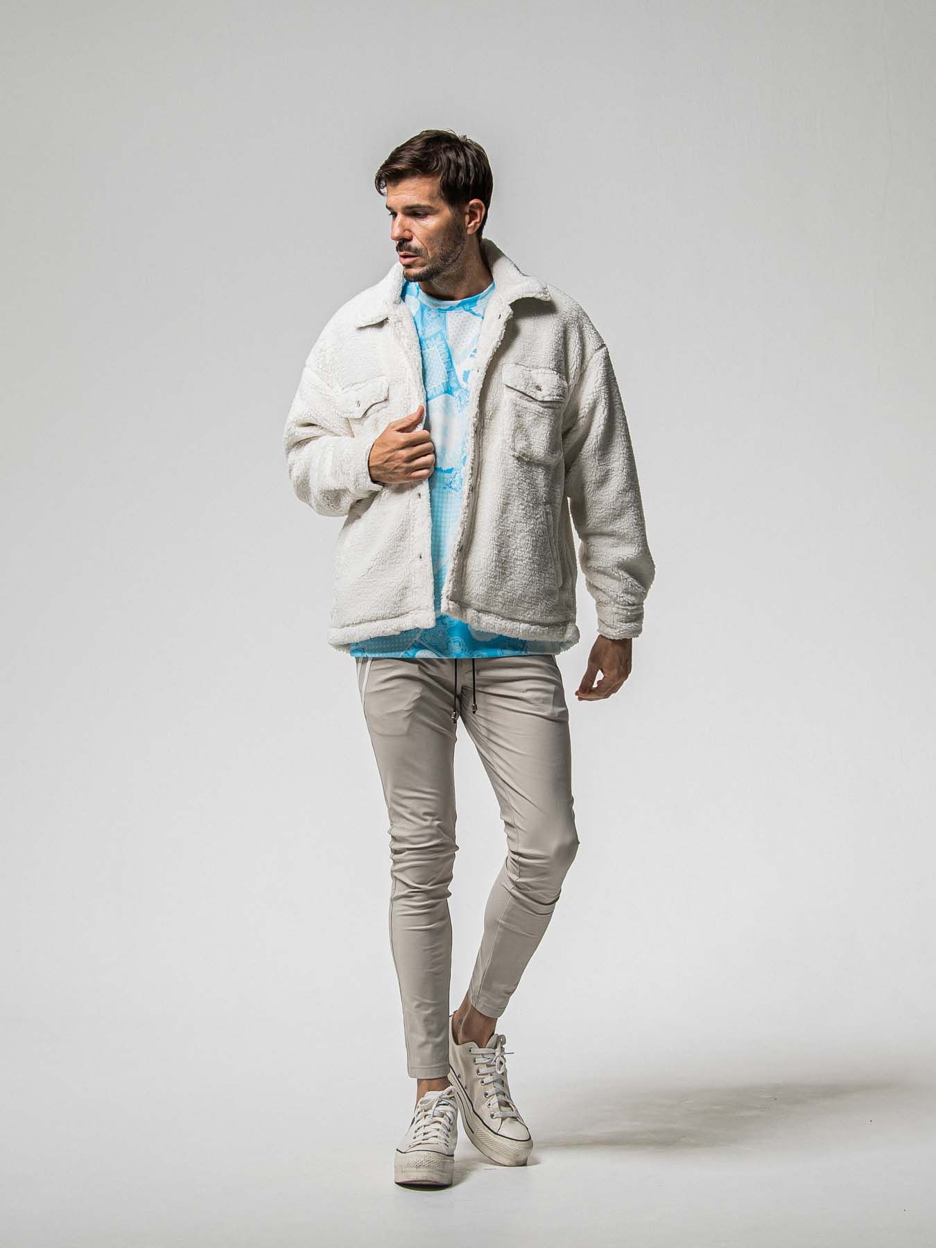 【予約品 8月31日(日) 締切】PAISLEY BACK FLEECE DROP TRAINER / ペイズリー バックフリース ドロップショルダートレーナー / ブルー
