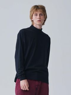 COMBED YARN HI NECK CS  / ハイネックTシャツ / ブラック 【Iroquois.イロコイ】