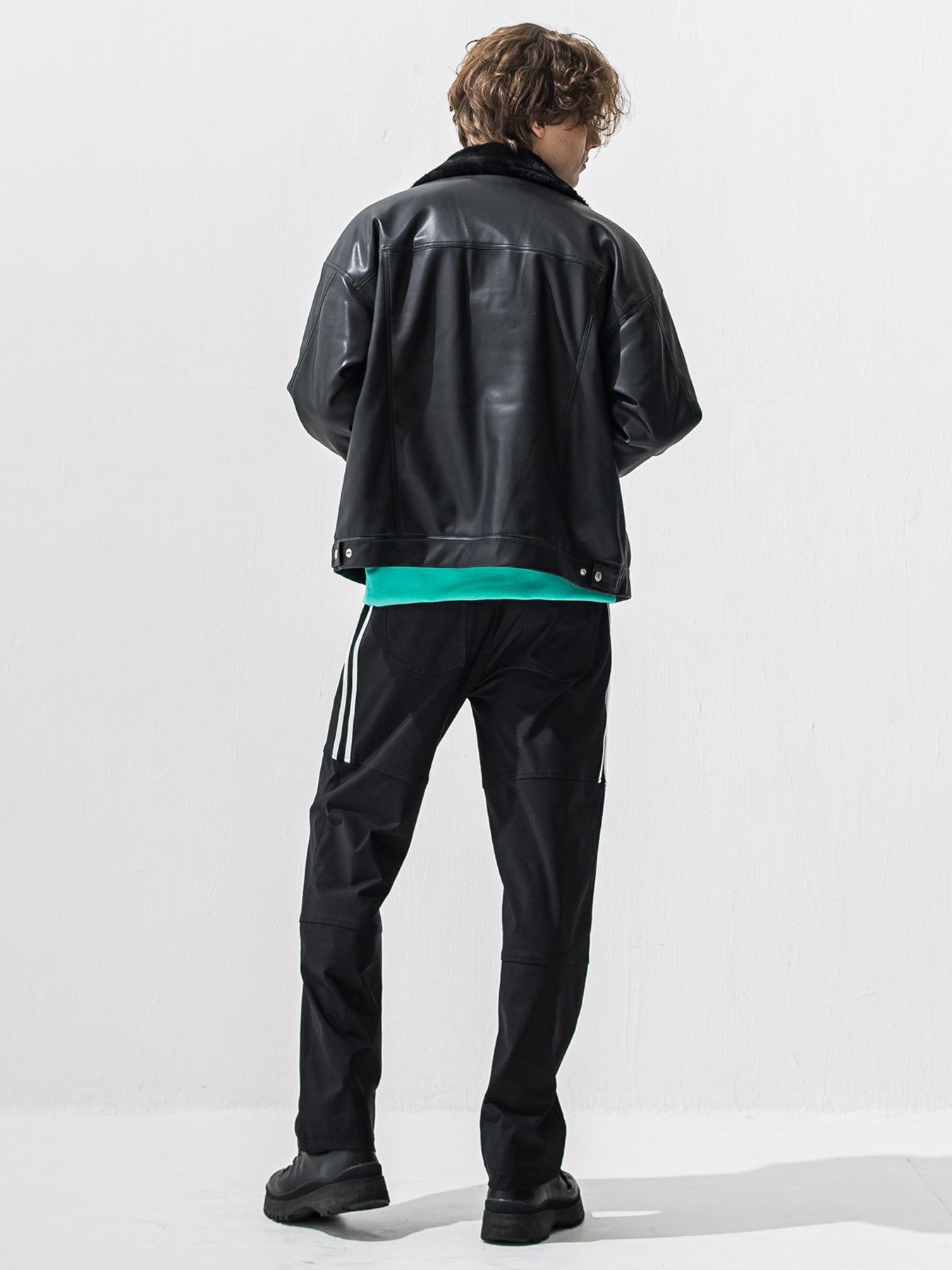 【予約品 9月6日(日) 締切】BOX VELOURS FLEECE DROP TRAINER / ボックスロゴ 裏起毛 ルーズトレーナー / ブルーグリーン