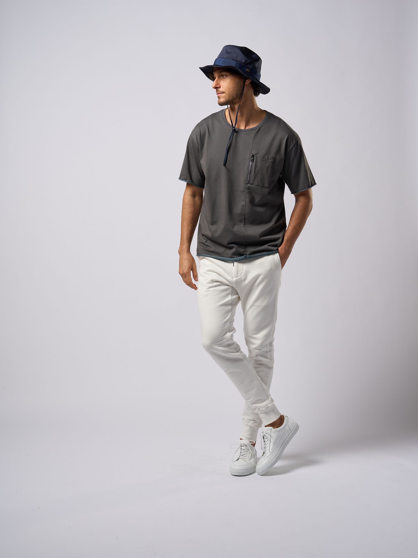 【予約品9月19日 10時締め】 basic rib sweat pants / スウェットパンツ / ホワイト