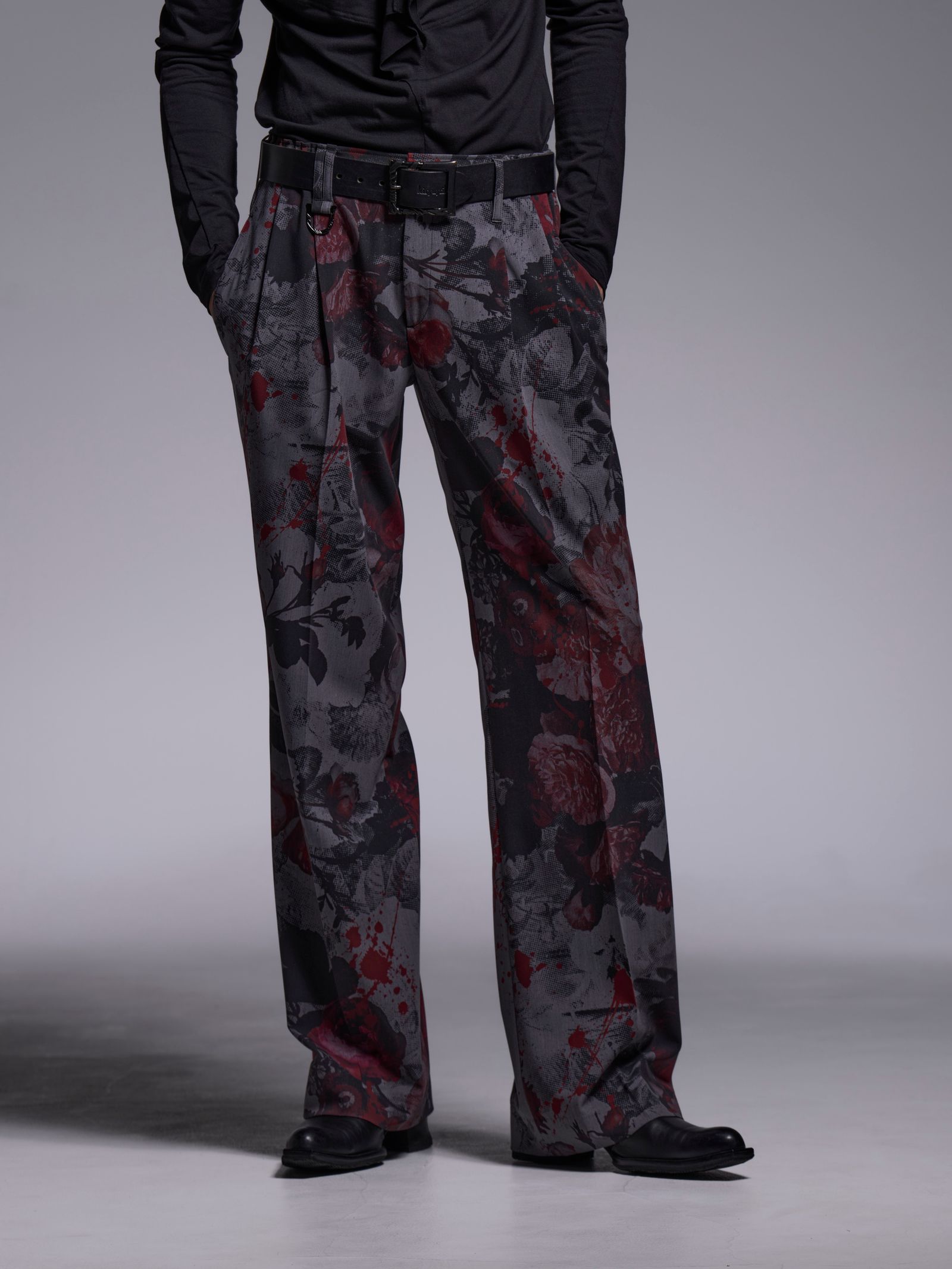 【予約品 1月4日(日) 締切】Wide Slacks / ワイドスラックス / グレーフローラ