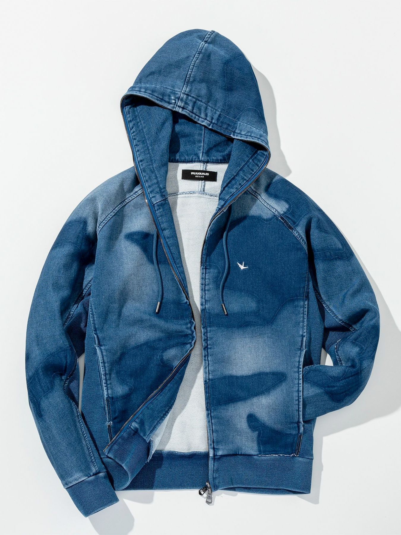 カモ柄ジョグデニムパーカー / インディゴ