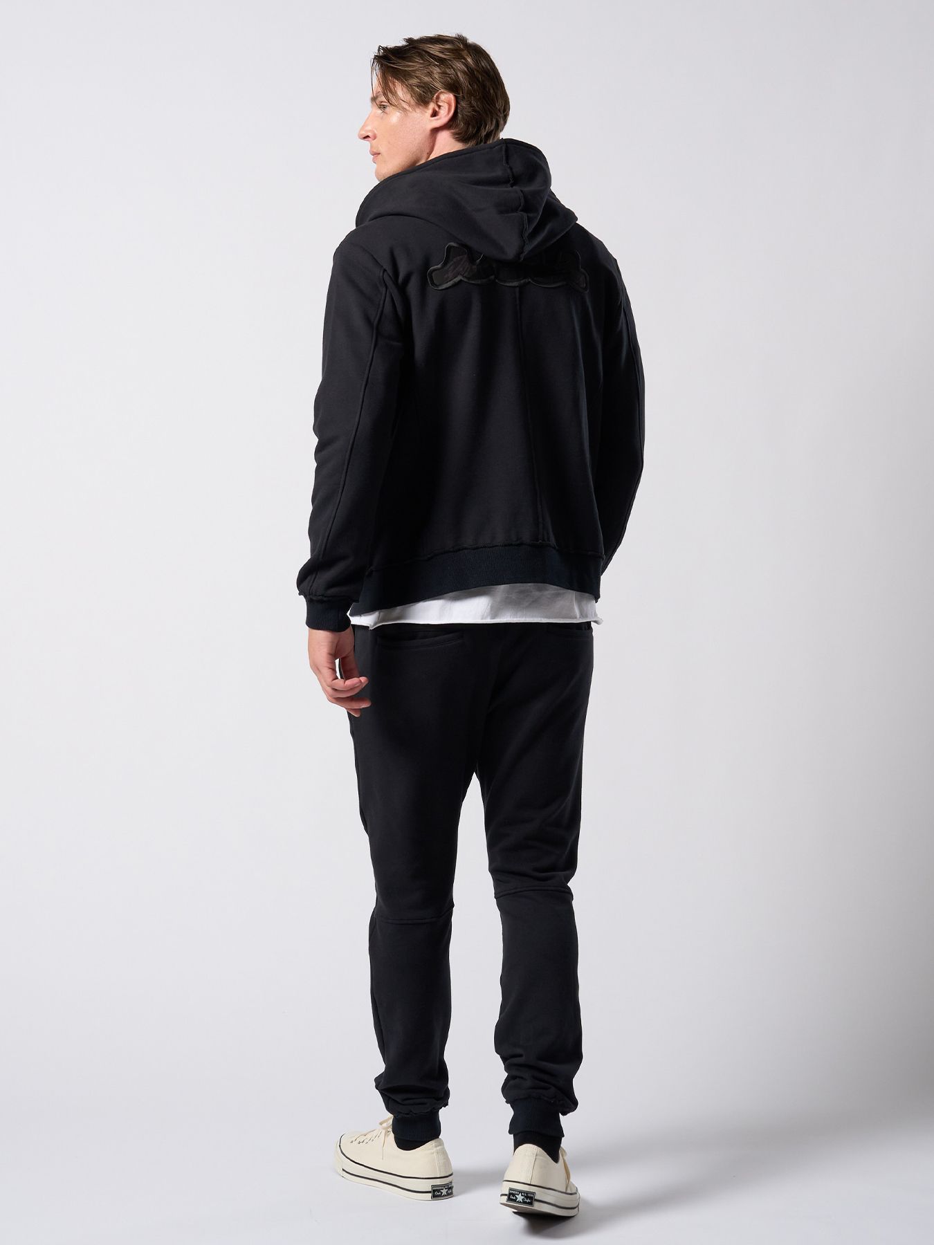 【予約品】muta × wjk collection：super urake zip-up parka / 裏毛ジップアップフーディ / ブラック