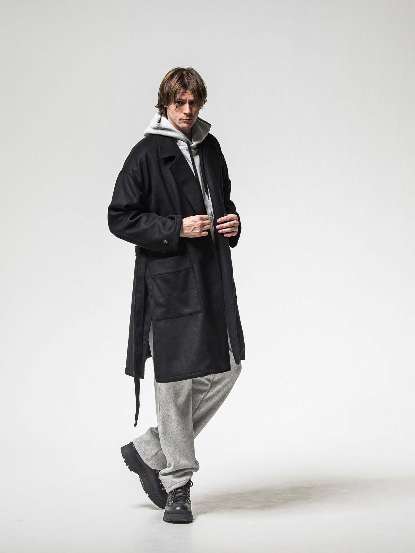 【予約品 8月31日(日) 締切】 VELOURS FLEECE WIDE TUCK PANTS / ベロアフリース ワイドタックパンツ / グレー