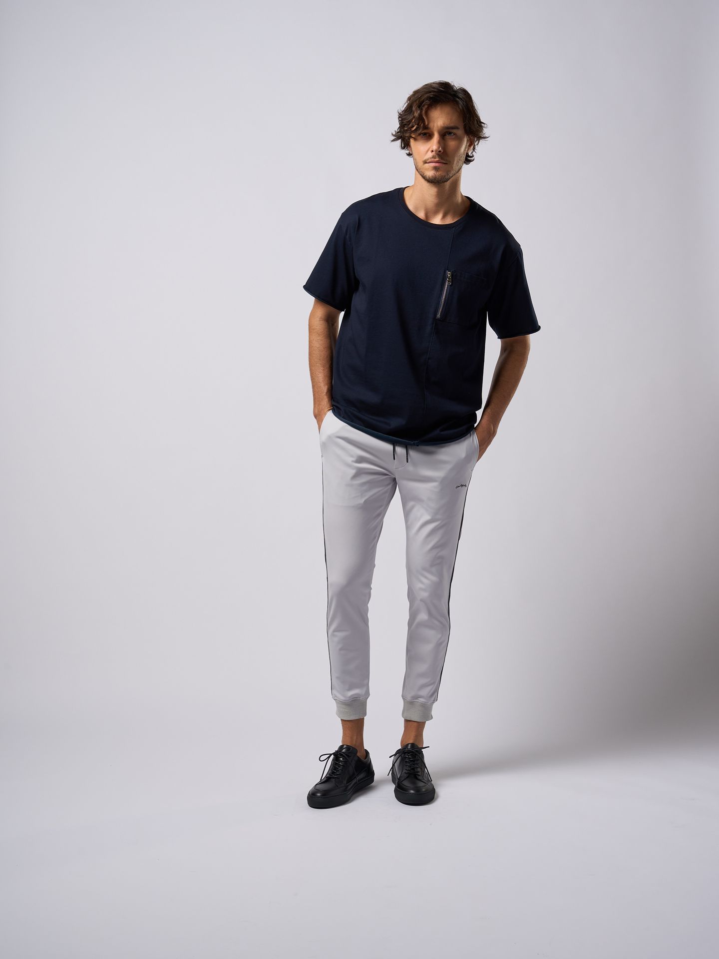 【予約品9月19日 10時締め】 line track pants  / トラックパンツ / ライトグレー