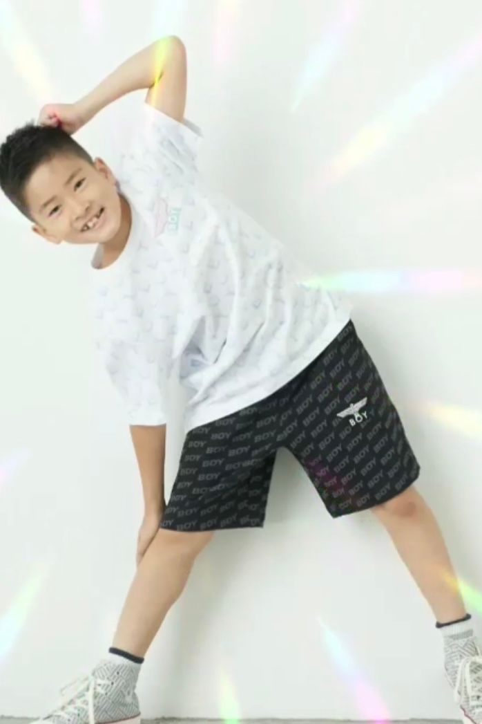 【Kids】 ロゴ スウェットハーフパンツ / ブラック 【BOY LONDON】