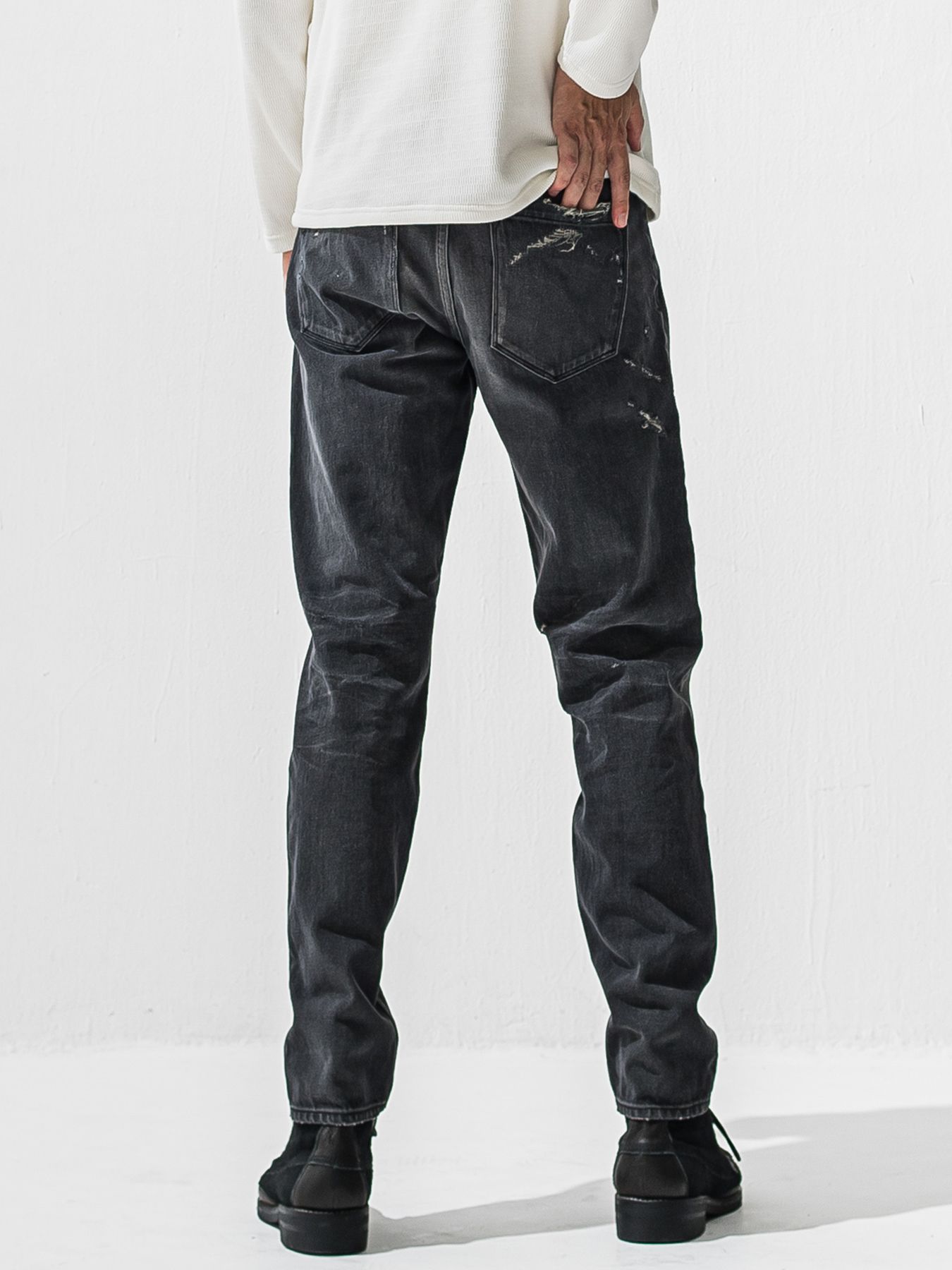 【予約品 9月6日(日) 締切】SCOTT JEANS / ライトオンスヴィンテージジーンズ / ブラック ユーズド