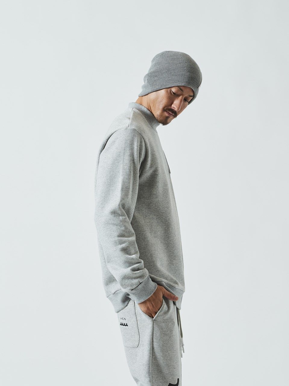 muta Mockneck Sweatshirt / スウェット / グレー 【Acanthus×muta】