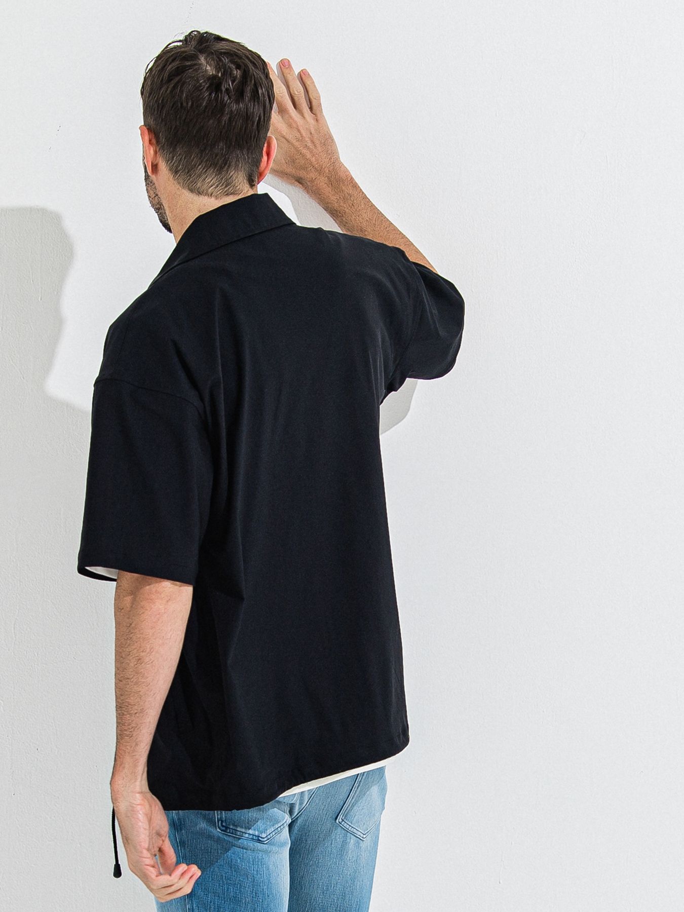 【予約品】NYLON HALF COACH JACKET / ナイロンハーフコーチジャケット / ブラック