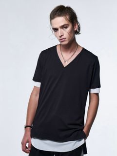 LayerdT-Shirts Tシャツ / ブラック&ホワイト 【kiryuyrik】
