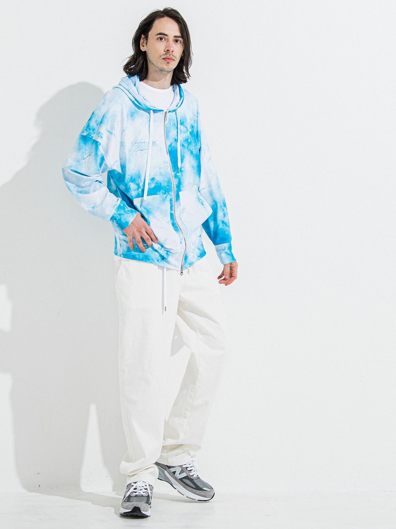 DENIM JERSEY WIDE PT / デニムジャージワイドパンツ / ホワイト