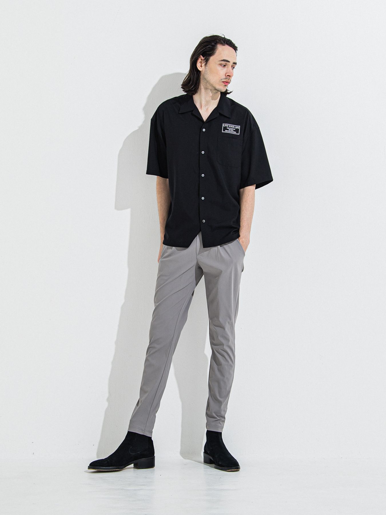 ZACK HALF SHIRT / ザックハーフスリーブシャツ / ブラックプリント