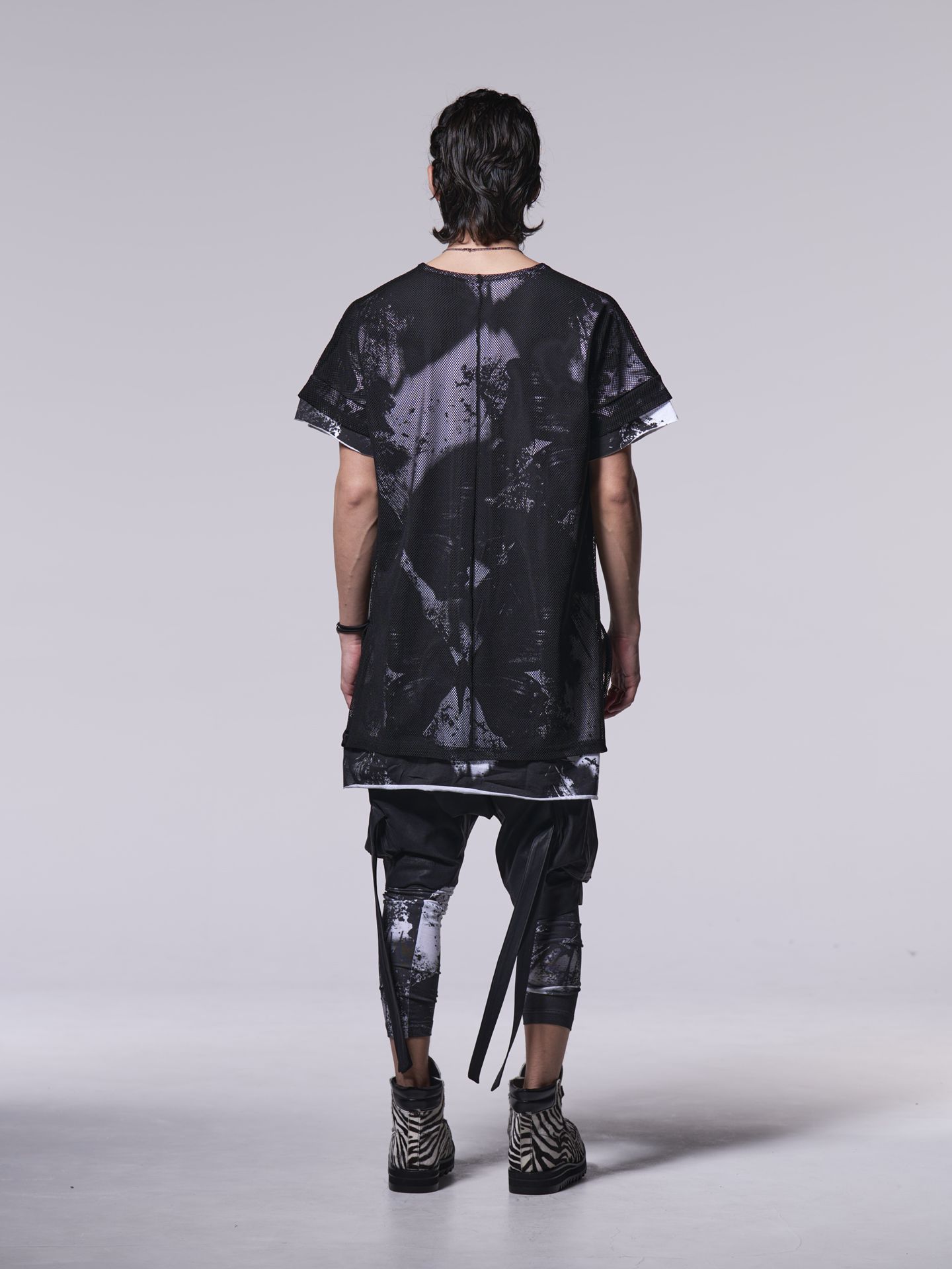 《予約品》 Dolman Layered T-Shirt / ドルマンレイヤードTシャツ / ブラック・ホワイト