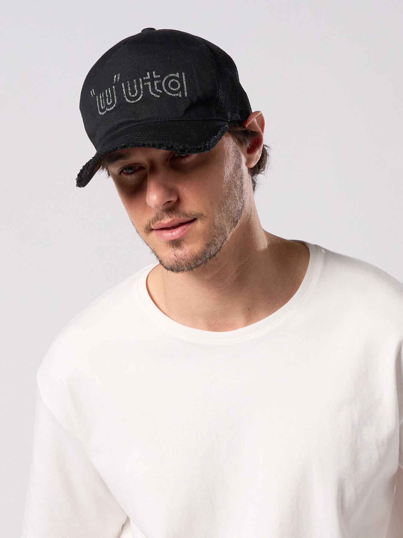 【予約品 1月25日(日) 締切】muta × wjk collection："w"uta cut-off mesh cap / "w"uta カットオフ メッシュキャップ / ディープブラック