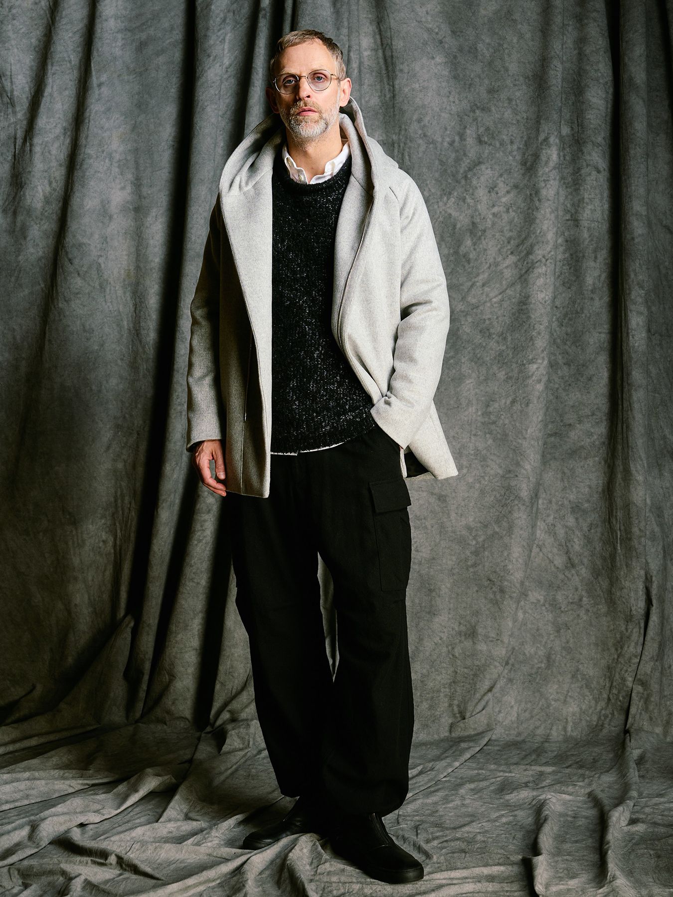 【予約品 4月19日(日) 18時締切】fancy yarn crew-neck knit / クルーネックニット / ブラック