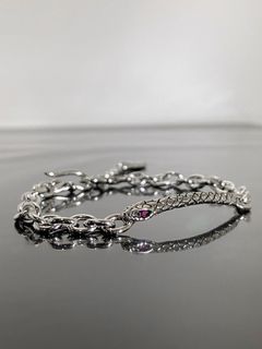 《受注生産》 SNAKE CHAIN BRACELET w/ RUBY / スネークチェーンブレスレットルビーアイズ 【注文から2～4週間後入荷予定】