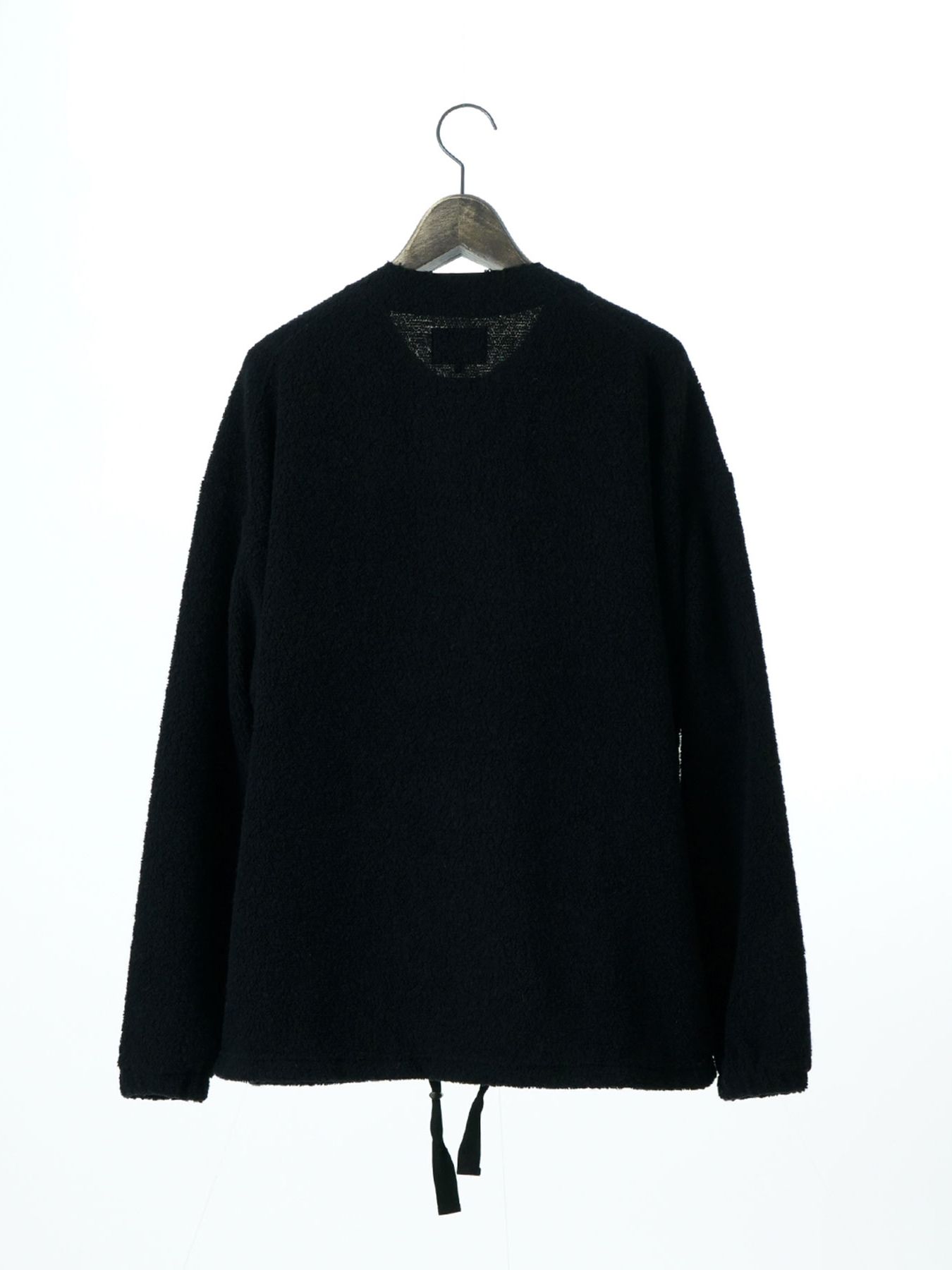 【予約品 】WOOLSNAP / ウールパイル カーディガン / ブラック