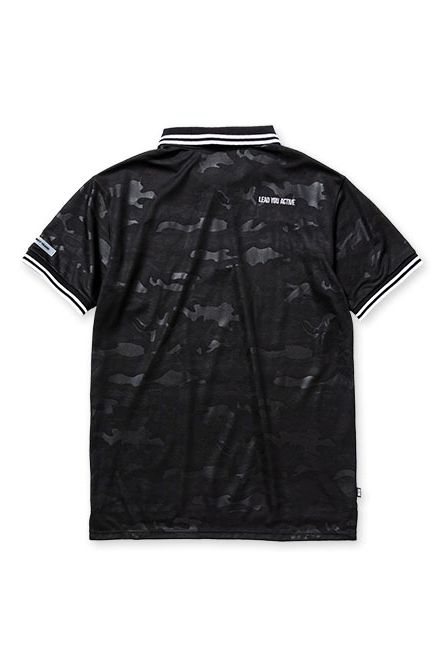 EMBOSS CAMO ZIP POLO ポロシャツ / BLACK 【SY32 by SWEET YEARS】 - S