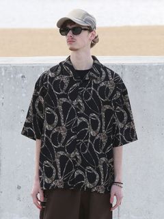 ORBIT SHIRTS / ループ柄シャツ / ブラック【QUOLT】