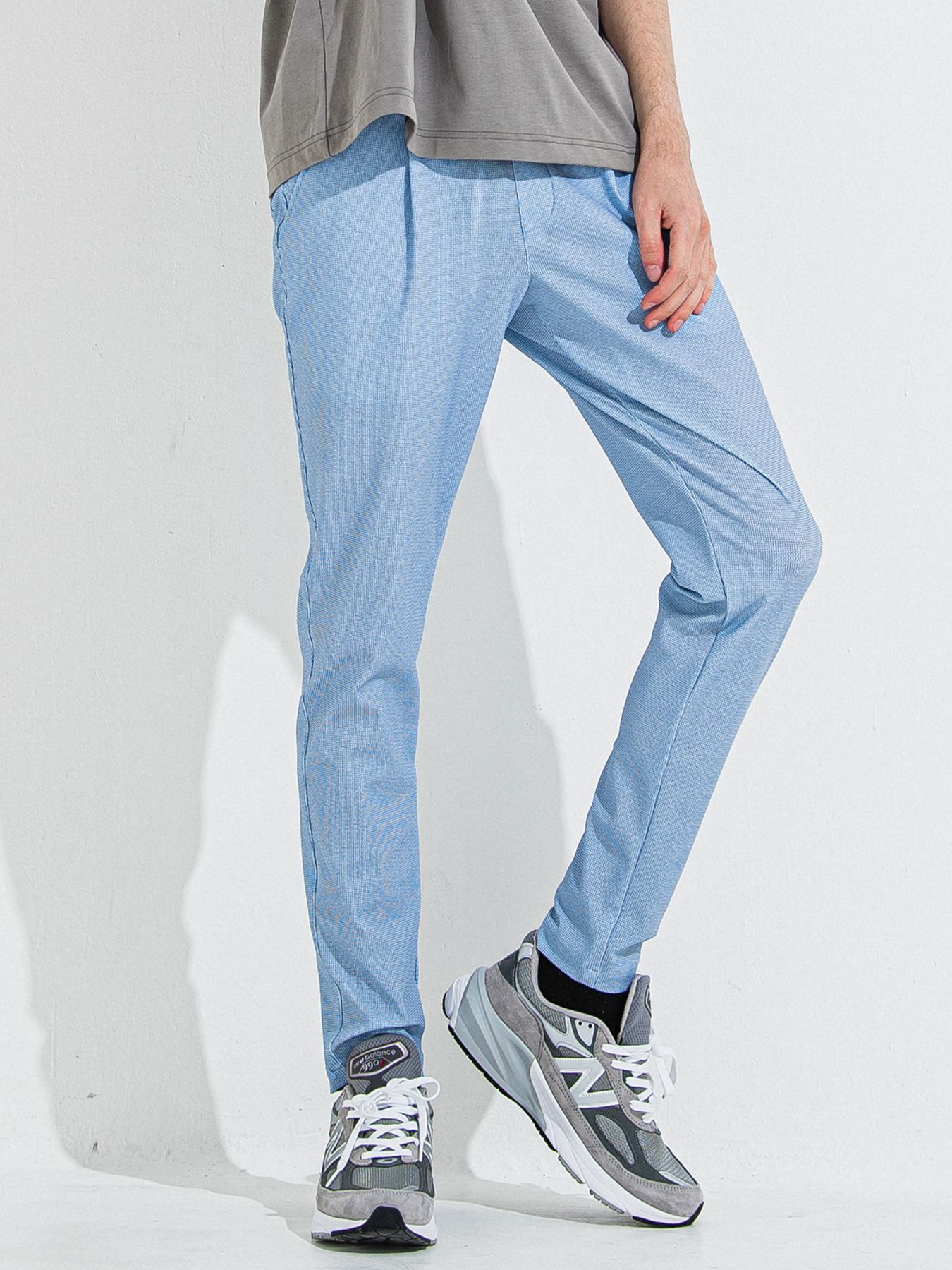 【予約品 】CHRIS EASY TUCK PANTS / クリスイージータックパンツ / チェックサックス