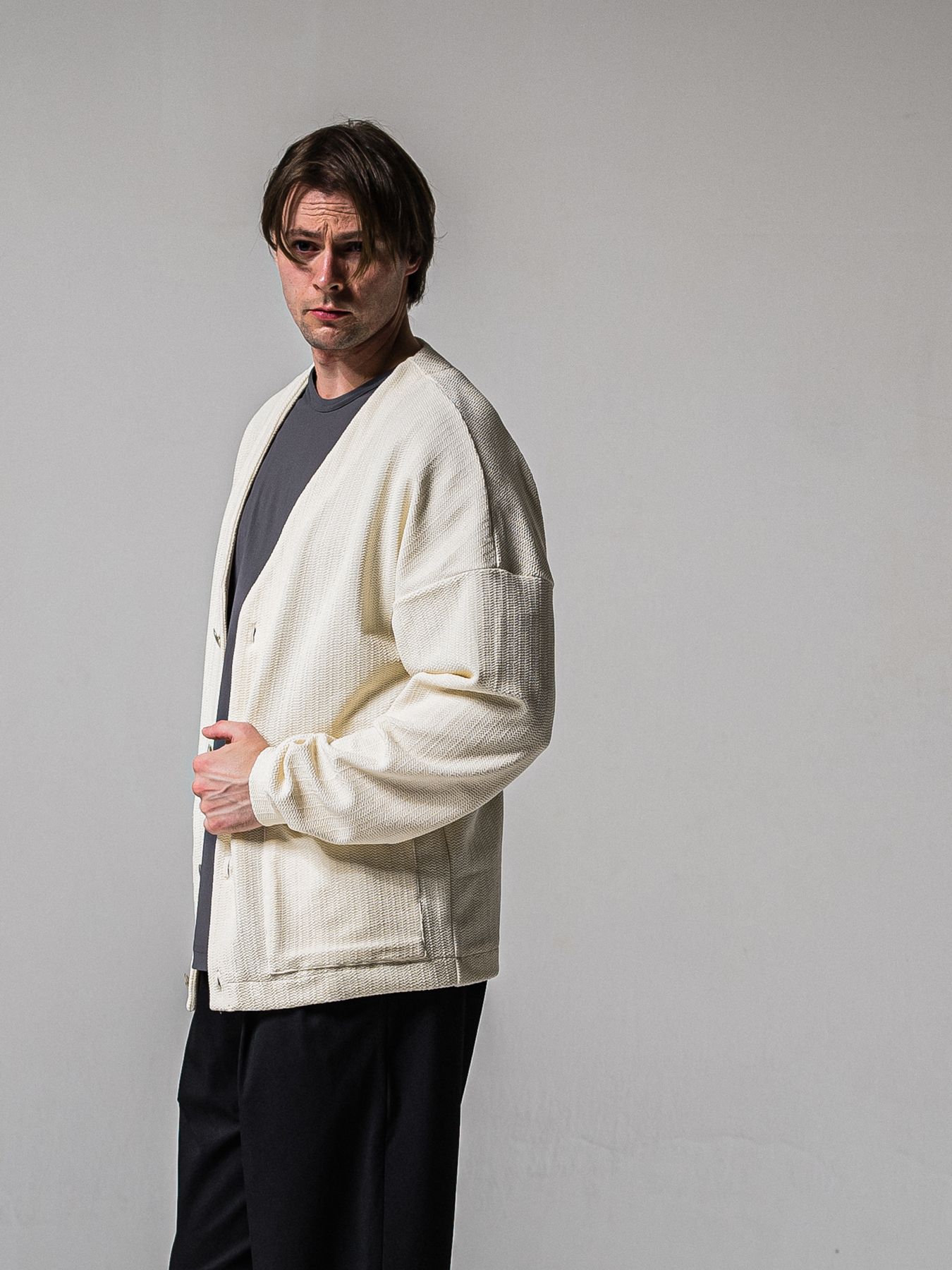 【予約品 11月16日(日) 締切】BLISTER KNIT C/D / ブリスターニットカーディガン  / オフ