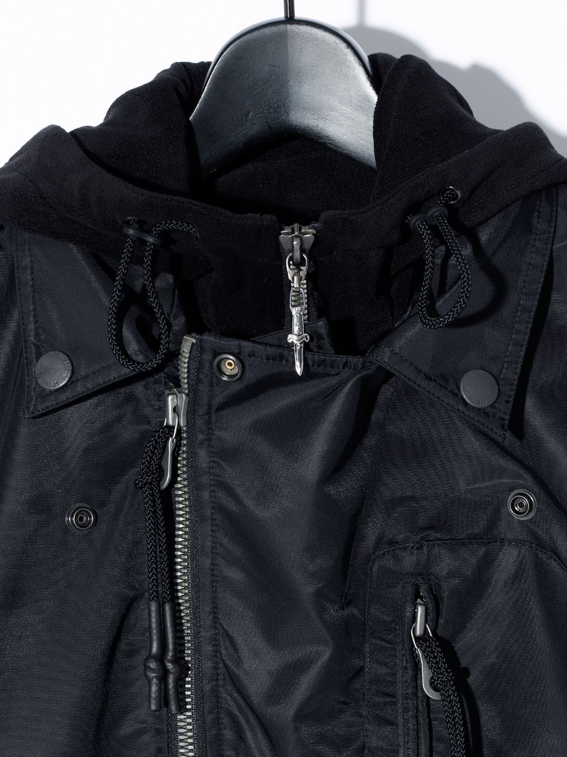 【予約品】  FAKE LAYERED NYLON JK w/HOOD / ナイロンジャケット / BLACK / 即納