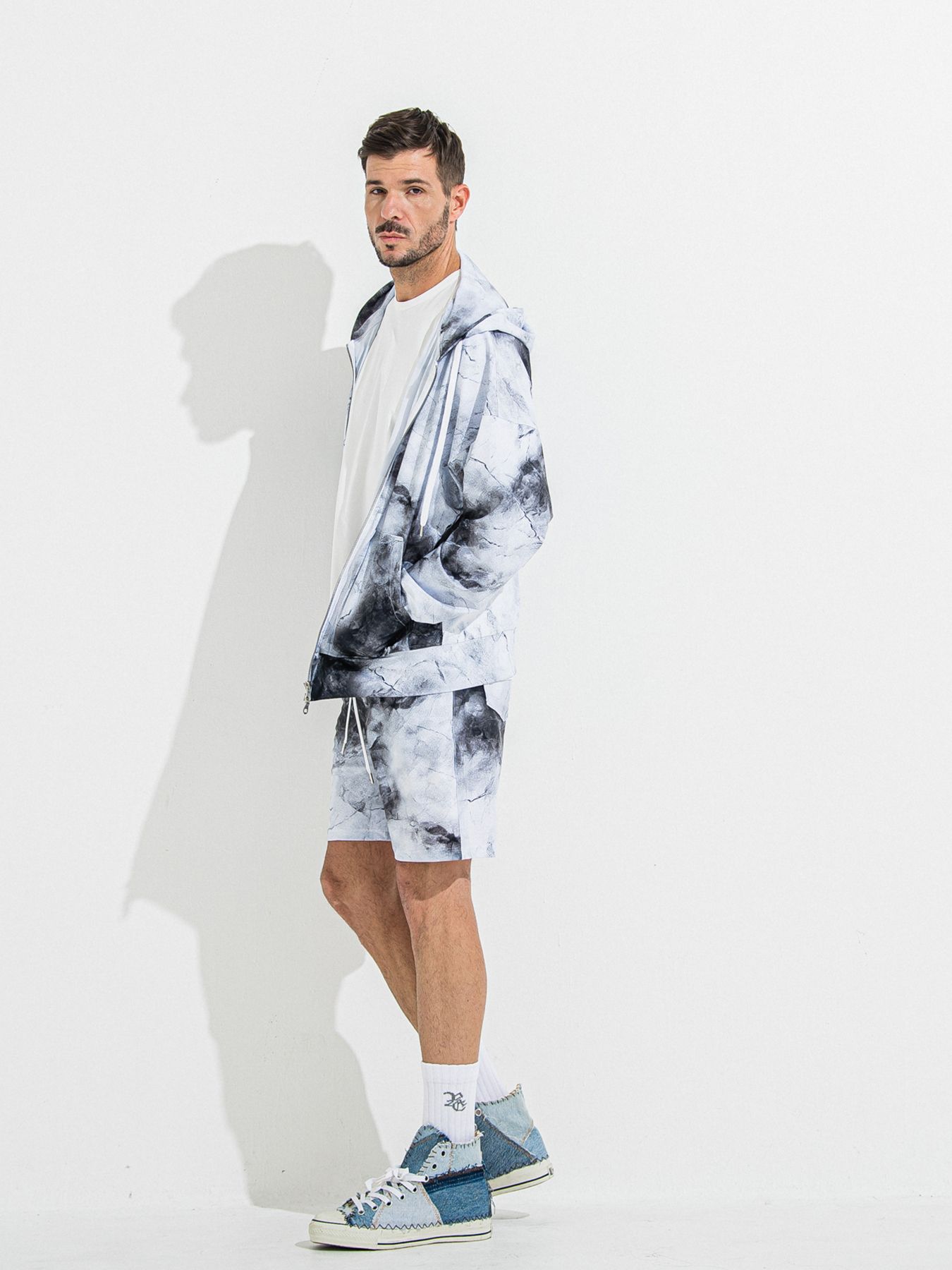 【予約品 】RASH SHORTS / ラッシュガード ショーツ / マーブルホワイト